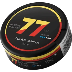 77 Cola Vanilla Medium slim nicotine pouches can