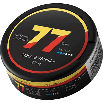 77 Cola Vanilla Medium slim nicotine pouches can