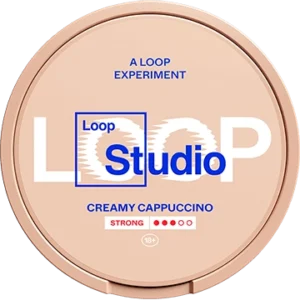 Loop creamy cappuccino nicotine pouch can