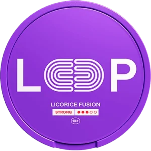 LOOP Licorice Fusion Strong nicotine pouches can