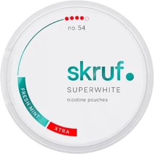 Skruf Super White No.54 Fresh Mint Xtra Strong can