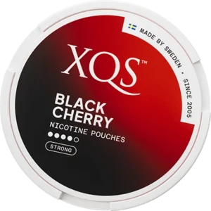 XQS black cherry nicotine pouch can